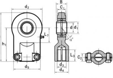 Rod ends for hydraulic cylinder